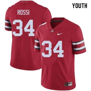 Youth Ohio State Buckeyes #34 Mitch Rossi Red Nike NCAA College Football Jersey Season YXT0444TR